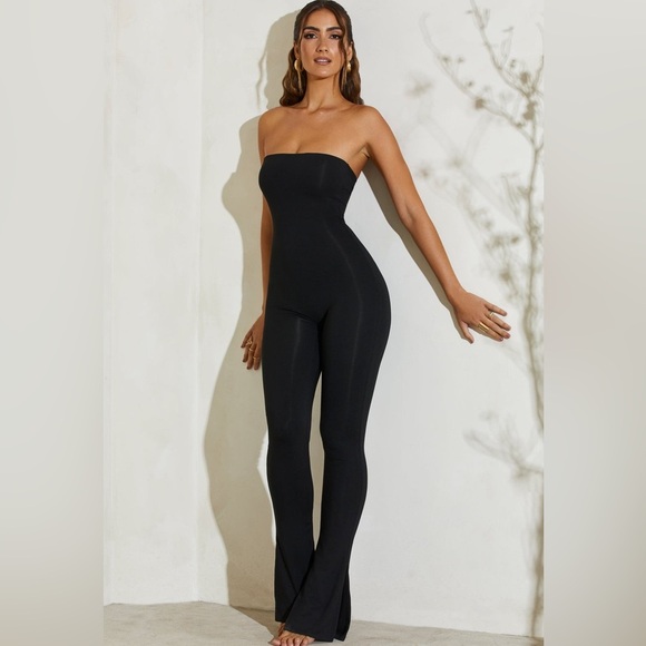 EDIKTED Melina Side Slit Strapless Flare Jumpsuit
, Small - Picture 4 of 15
